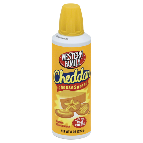 slide 1 of 1, Western Family Aerosol Chedder Cheese, 8 oz