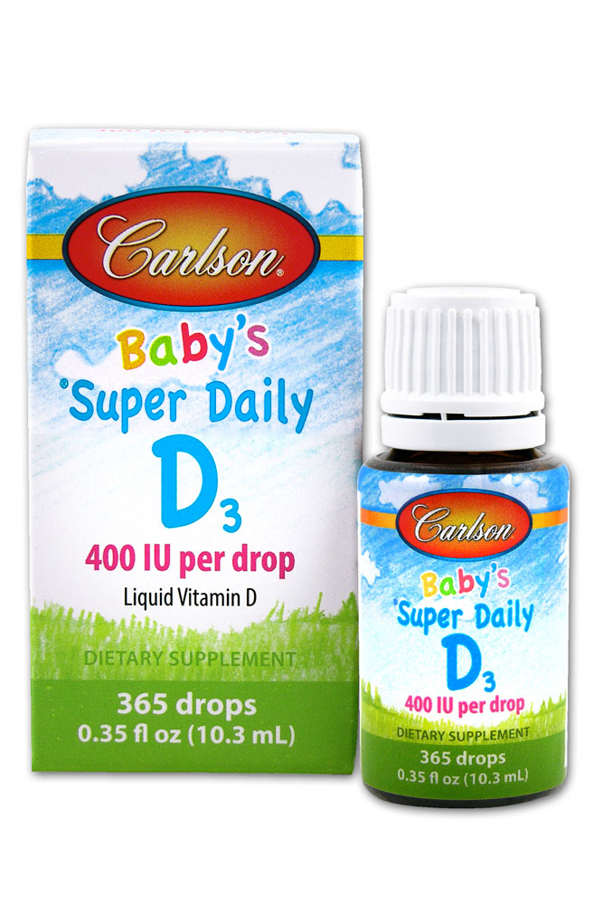 slide 1 of 1, Carlson Baby's Super Daily D3 Dietary Supplement Drops, 0.37 fl oz