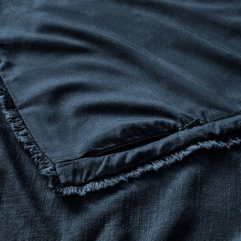 slide 5 of 6, King Heavyweight Linen Blend Comforter and Sham Set Dark Mineral Blue - Casaluna™, 1 ct