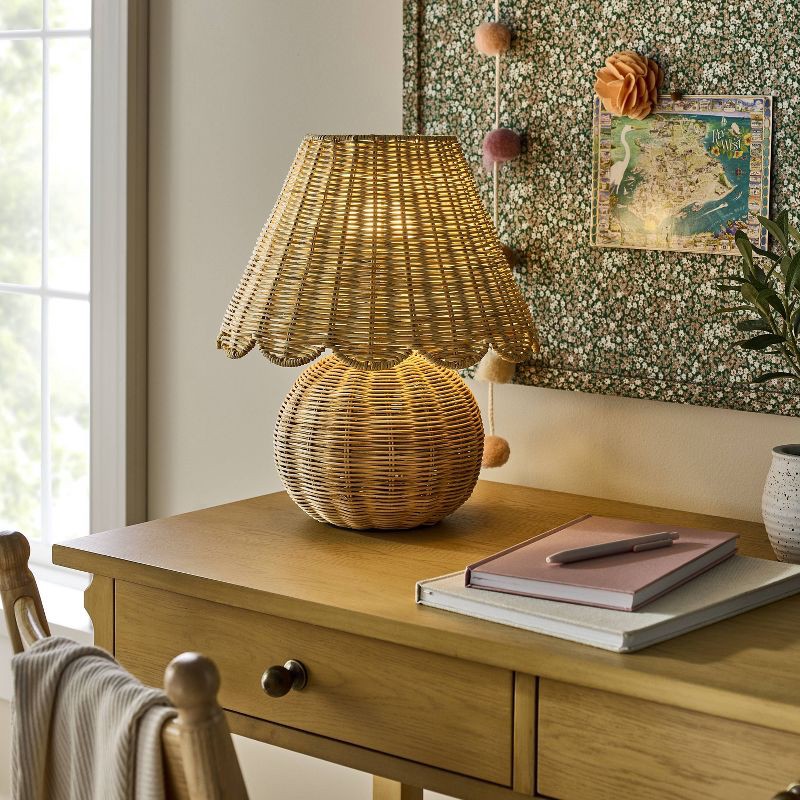 slide 1 of 4, Threshold designed w/Studio McGee Table Lamp with Woven Base and Woven Shade - Threshold™ designed with Studio McGee, 1 ct