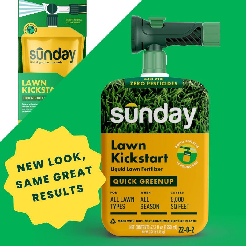 slide 2 of 10, Sunday Lawn Kickstart Bottle Lawn Fertilizer 42.3 fl oz, 42.3 fl oz