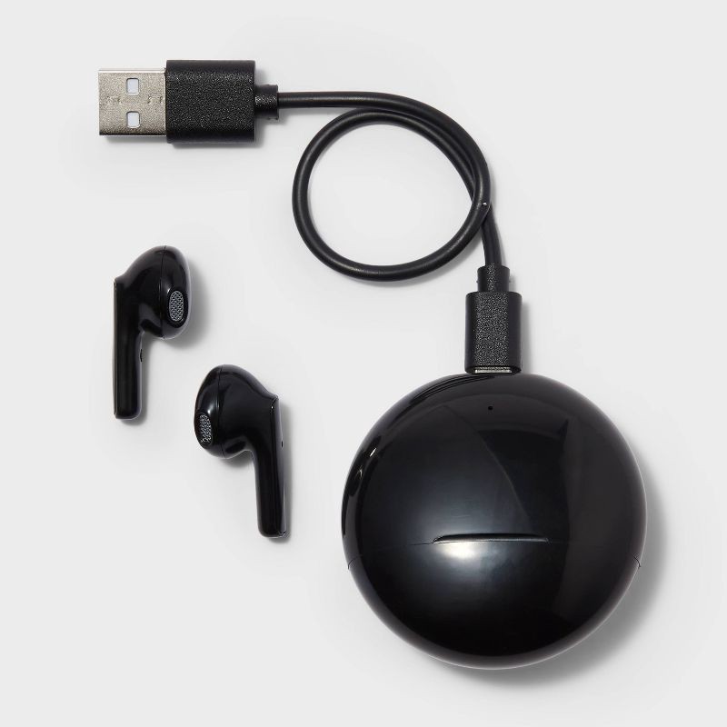 slide 4 of 4, True Wireless Bluetooth Earbuds - heyday™ Black: In-Ear Headphones, 5hr Battery Life, 1 ct