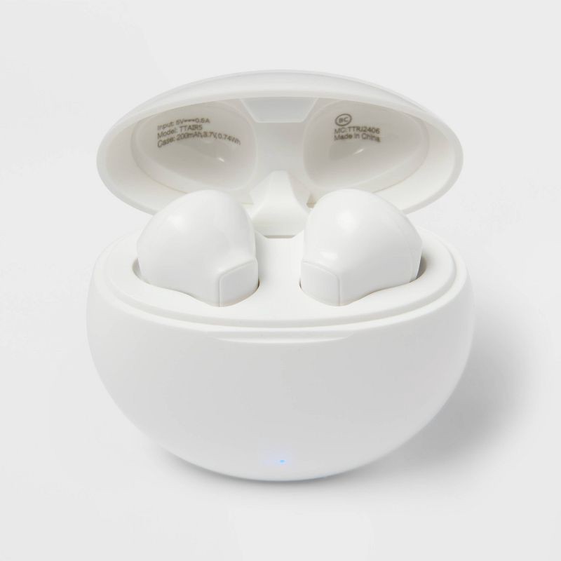 slide 3 of 4, True Wireless Bluetooth Earbuds - heyday™ White: In-Ear Headphones, Polyurethane Cushion, 1 ct