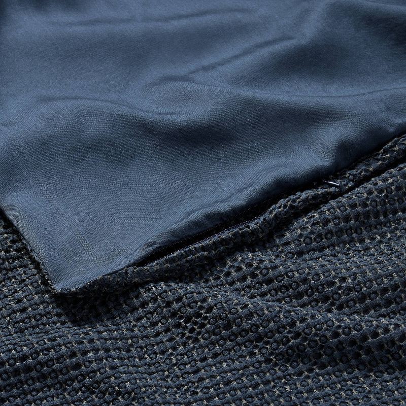 slide 3 of 3, King Textured Waffle Pillow Sham Dark Mineral Blue - Casaluna™, 1 ct