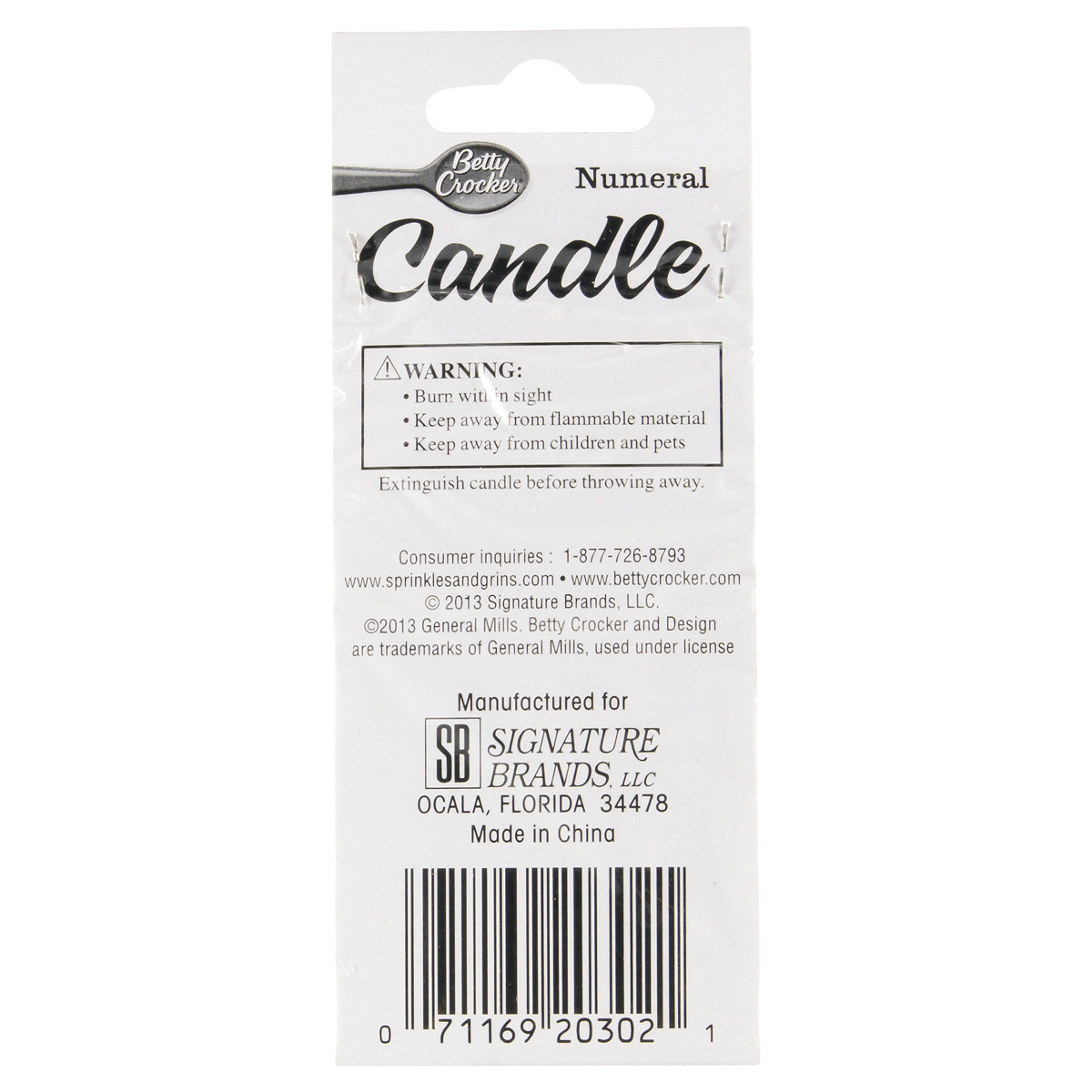 slide 2 of 2, Betty Crocker 3 Inch Numeral 2 Birthday Candle 1 ea, 1 ct