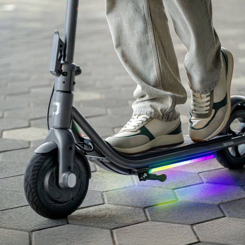 slide 9 of 9, Jetson Loomis Electric Scooter - Gray: Bluetooth, Folds, Hand-Operated Brakes, LED Lights, 1 ct