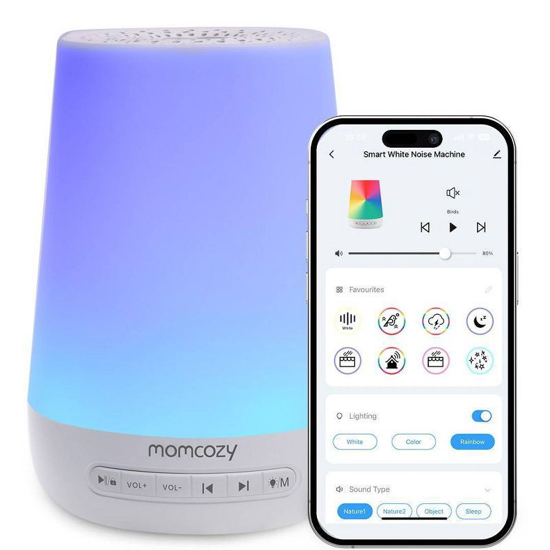 slide 1 of 11, Momcozy Noise Machine for Baby Sleeping with Night Light - White, 1 ct
