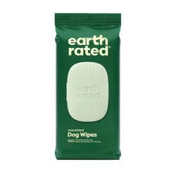 Earth Rated Thick Hypoallergenic Unscented Dog Grooming Wipes - 100ct