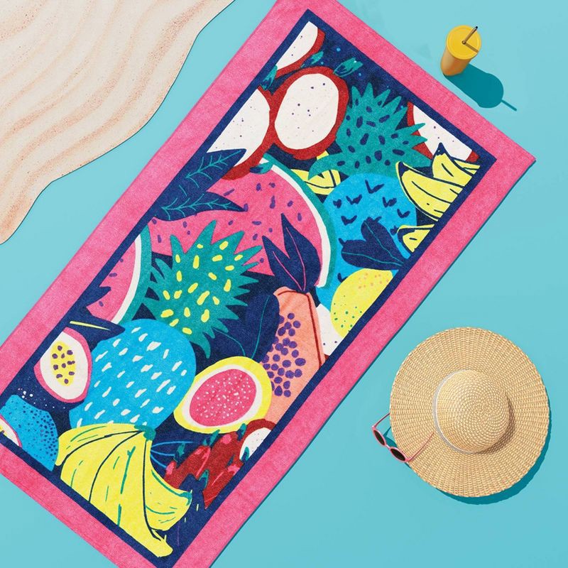 slide 2 of 4, Tropical Fruit Beach Towel - Sun Squad™, 1 ct