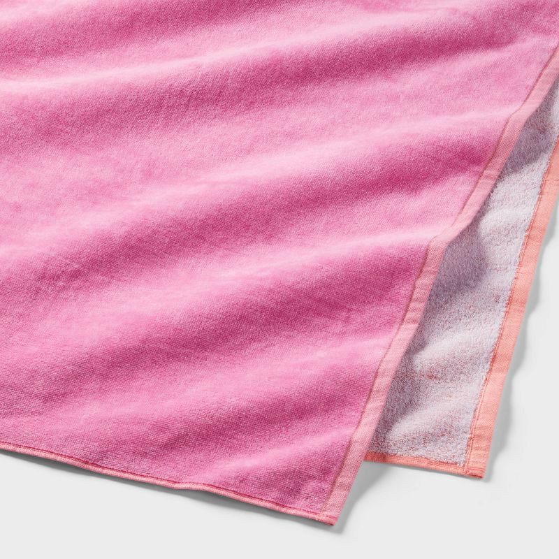 slide 4 of 5, XL 'WOW' Reversible Beach Towel Peach/Pink/Purple - Sun Squad™, 1 ct