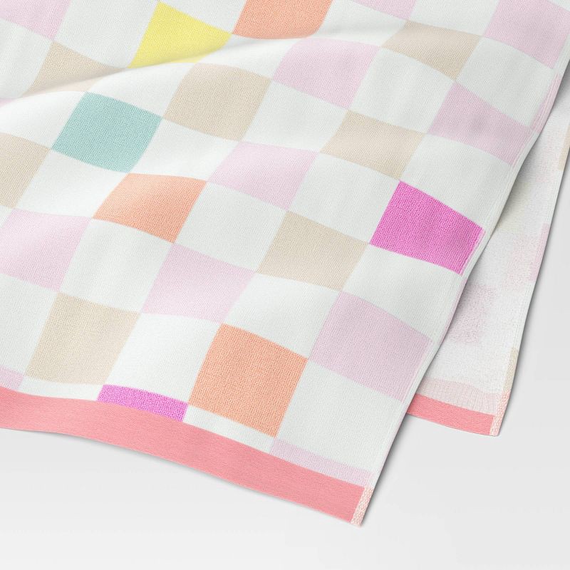 slide 3 of 3, Checkered Beach Towel Pink - Sun Squad™, 1 ct