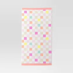 Checkered Beach Towel Pink - Sun Squad™
