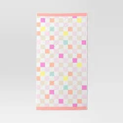 Checkered Beach Towel Pink - Sun Squad™