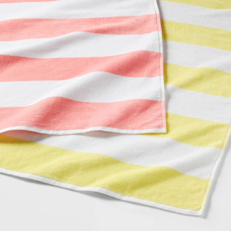 slide 4 of 5, 2pk Striped Beach Towel Bundle Peach/Yellow - Sun Squad™, 2 ct