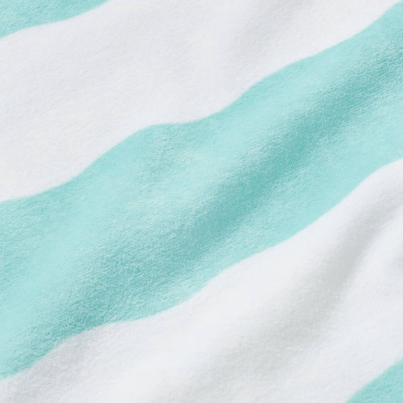 slide 4 of 4, Wavy Stripe Beach Towel Teal/White - Sun Squad™, 1 ct