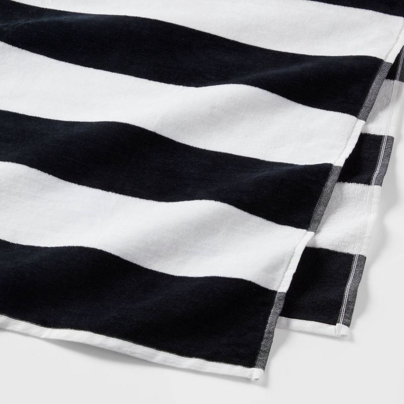 slide 3 of 4, Striped Beach Towel Black/White - Sun Squad™, 1 ct