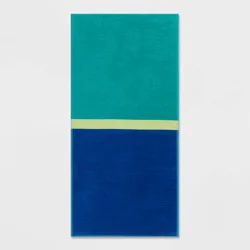 XL 'WOW' Reversible Beach Towel Green/Blue/Lime - Sun Squad™