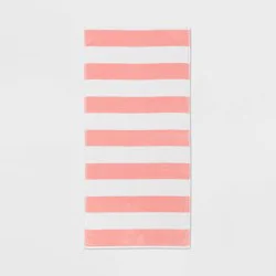 Striped Beach Towel Peach/White - Sun Squad™