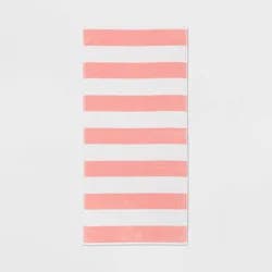 Striped Beach Towel Peach/White - Sun Squad™