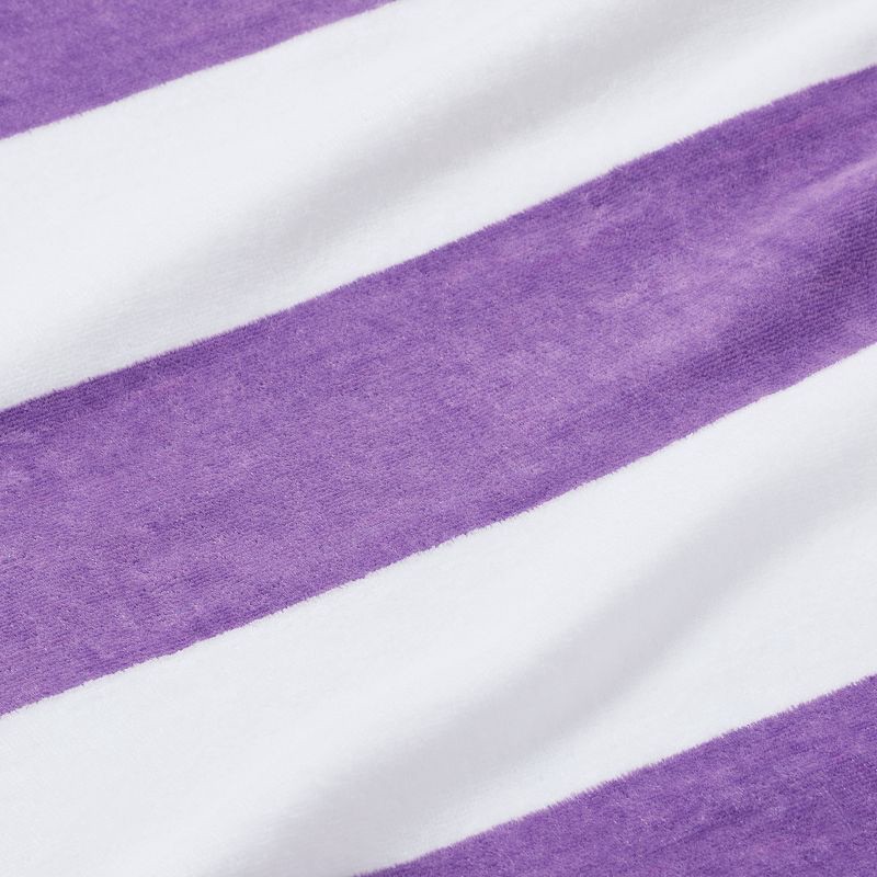 slide 4 of 4, Striped Beach Towel Purple/White - Sun Squad™, 1 ct