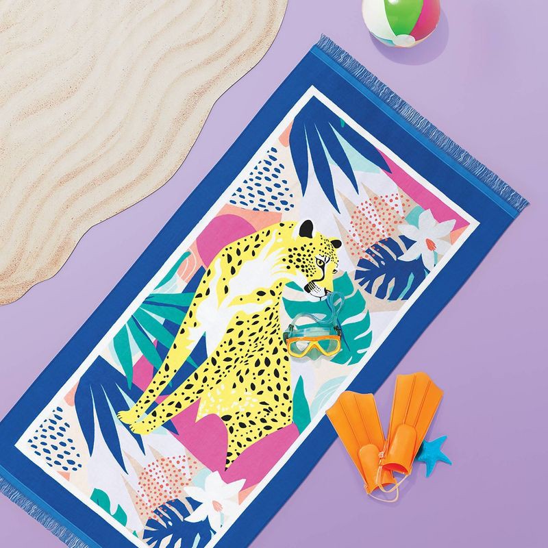 slide 2 of 4, Leopard XL Sand Resist Beach Towel - Sun Squad™, 1 ct