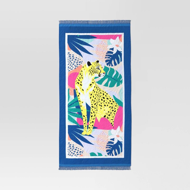 slide 1 of 4, Leopard XL Sand Resist Beach Towel - Sun Squad™, 1 ct