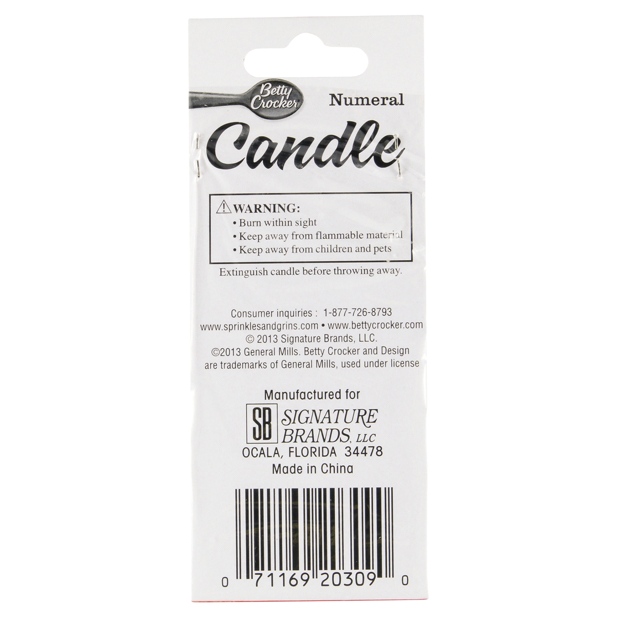 slide 2 of 2, Betty Crocker 3 Inch Numeral 9 Birthday Candle 1 ea, 1 ct