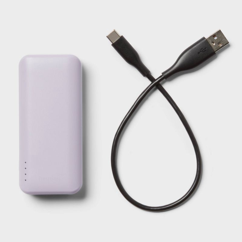 slide 3 of 3, 4000mAh Power Bank - heyday™ Lavender: USB-C Cable, Charge Indicator Light, 1 ct