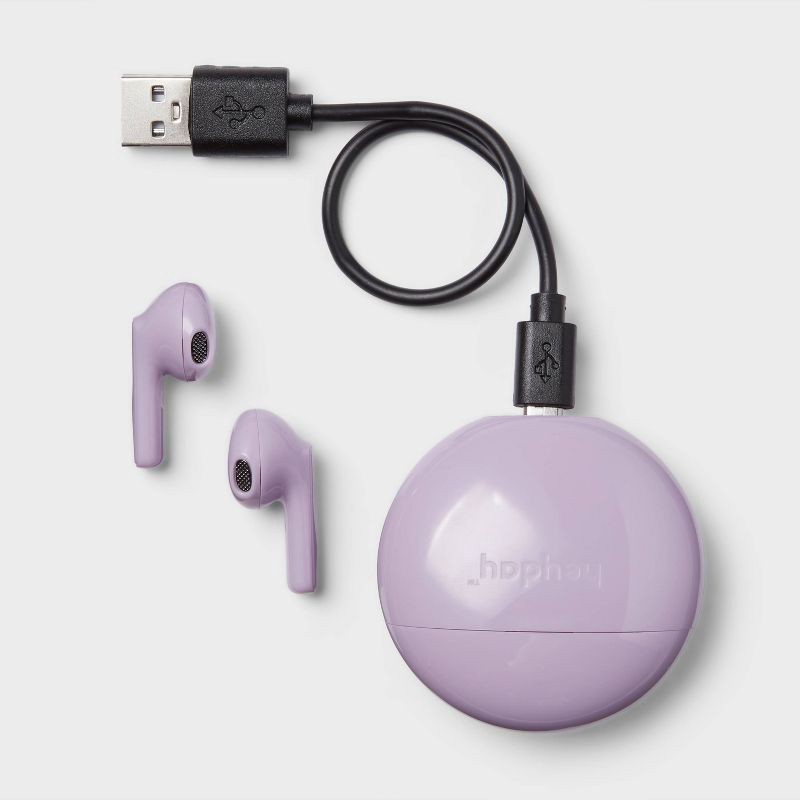 slide 4 of 4, Wireless Bluetooth Earbuds - heyday™ Pastel Lavender: True Wireless, 5-Hour Charge, 1 ct