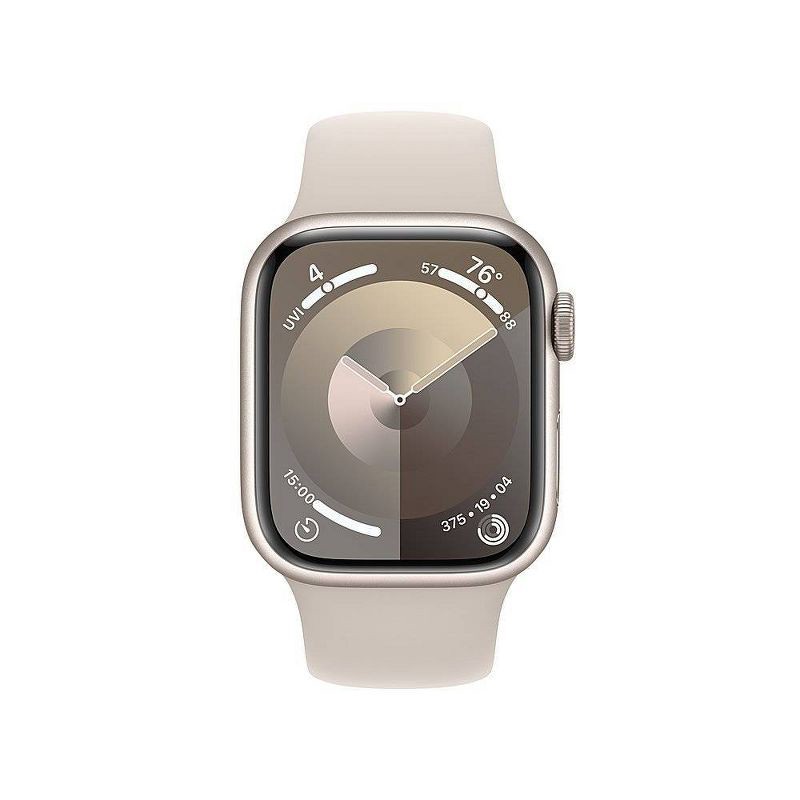 slide 2 of 9, Apple Watch Series 9 GPS (2024) 41mm Starlight Aluminum Case with Starlight Sport Band - S/M, 1 ct
