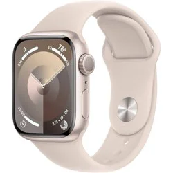 Apple Watch Series 9 GPS (2024) 41mm Starlight Aluminum Case with Starlight Sport Band - S/M