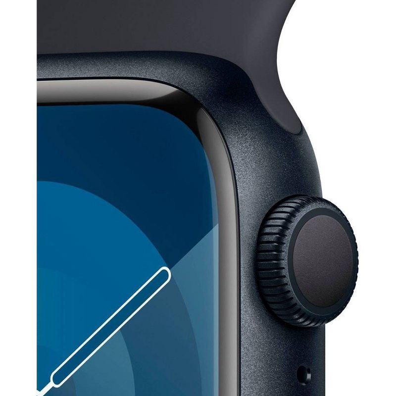 slide 3 of 8, Apple Watch Series 9 GPS (2024) 41mm Midnight Aluminum Case with Midnight Sport Band - M/L, 1 ct