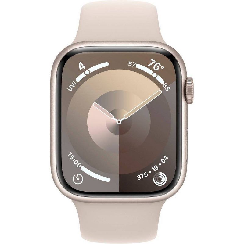 slide 2 of 10, Apple Watch Series 9 GPS (2024) 45mm Starlight Aluminum Case with Starlight Sport Band - M/L, 1 ct