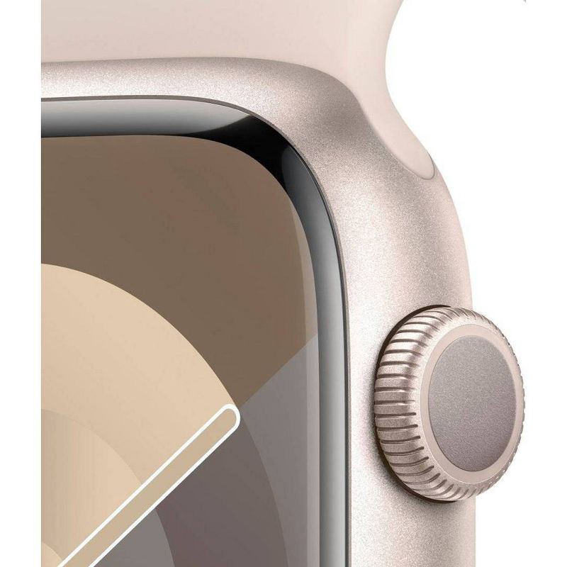 slide 3 of 10, Apple Watch Series 9 GPS (2024) 45mm Starlight Aluminum Case with Starlight Sport Band - M/L, 1 ct