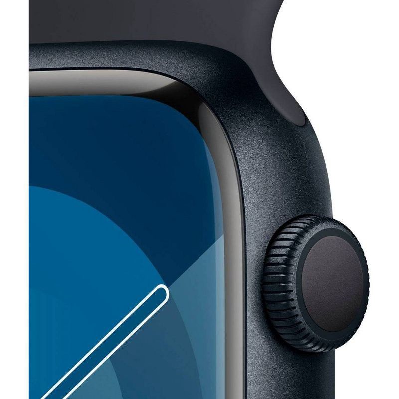 slide 3 of 8, Apple Watch Series 9 GPS (2024) 45mm Midnight Aluminum Case with Midnight Sport Band - M/L, 1 ct