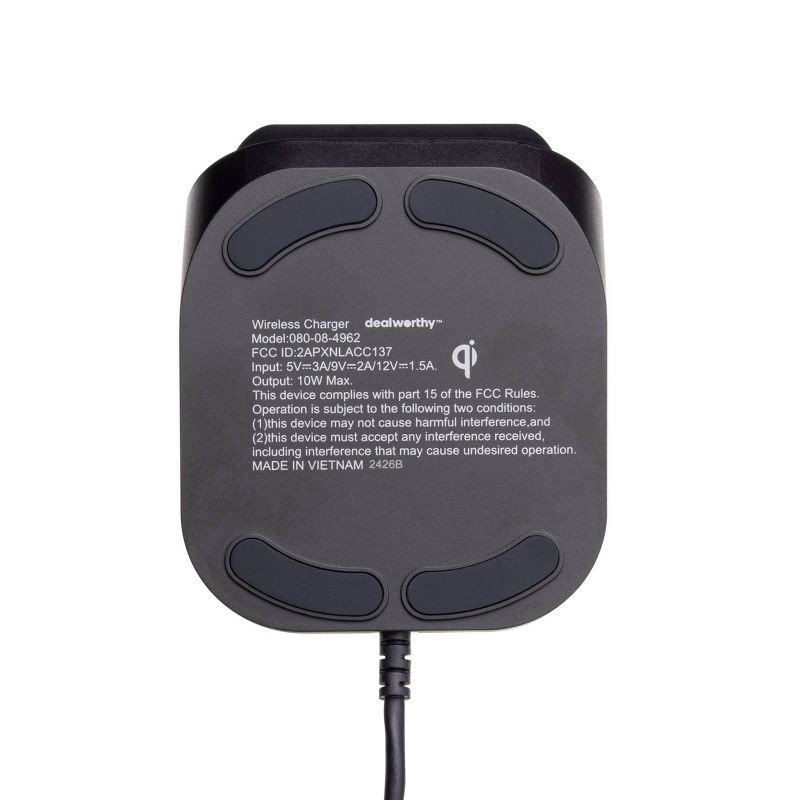slide 4 of 6, 10W Qi Charging Stand - dealworthy™ Black: USB Wireless Charger, 1 ct