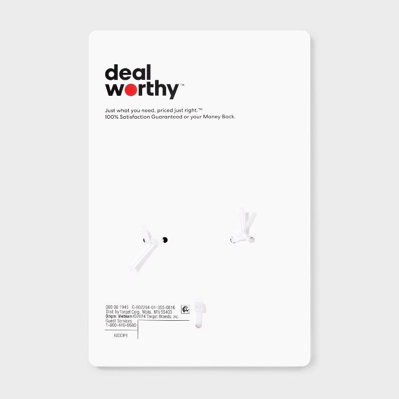 slide 3 of 3, 3' USB-C to AUX Cable - dealworthy™ White: Male-to-Male Adapter, 3.5mm Jack Connection, 1 ct