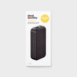 4000mAh Power Bank with Micro USB Cable - dealworthy™ Black: Short Circuit Protection, Charge Indicator Light