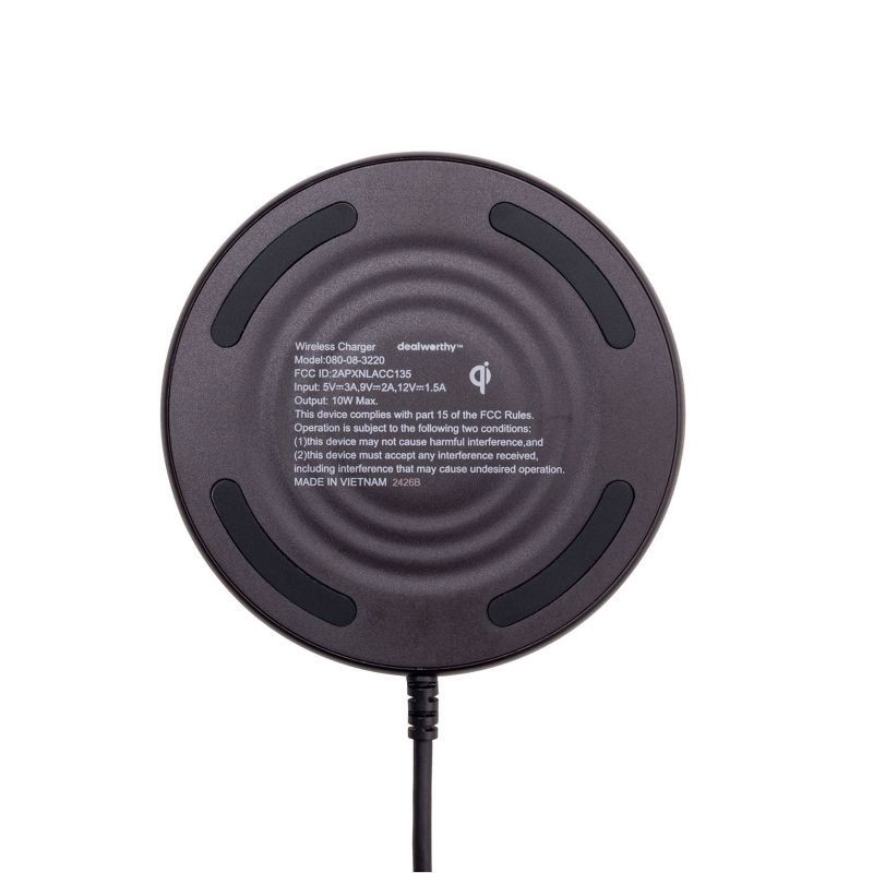 slide 4 of 6, 10W Qi Charging Pad - dealworthy™ Black: Wireless Charger, Magnetic Mount, 1 ct