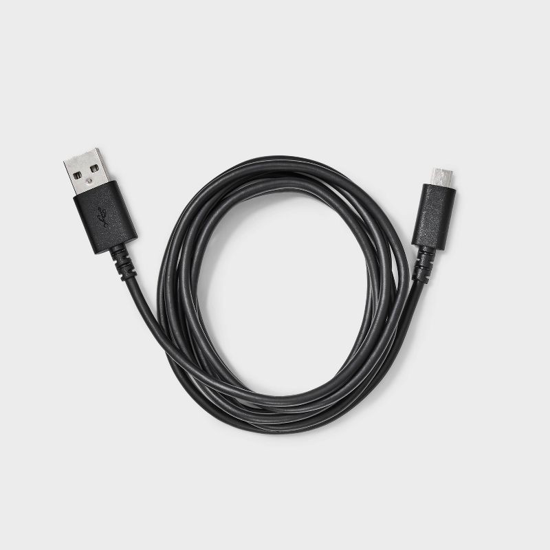 slide 2 of 3, 5' USB-A to Micro-USB Cable - dealworthy™ Black, 1 ct