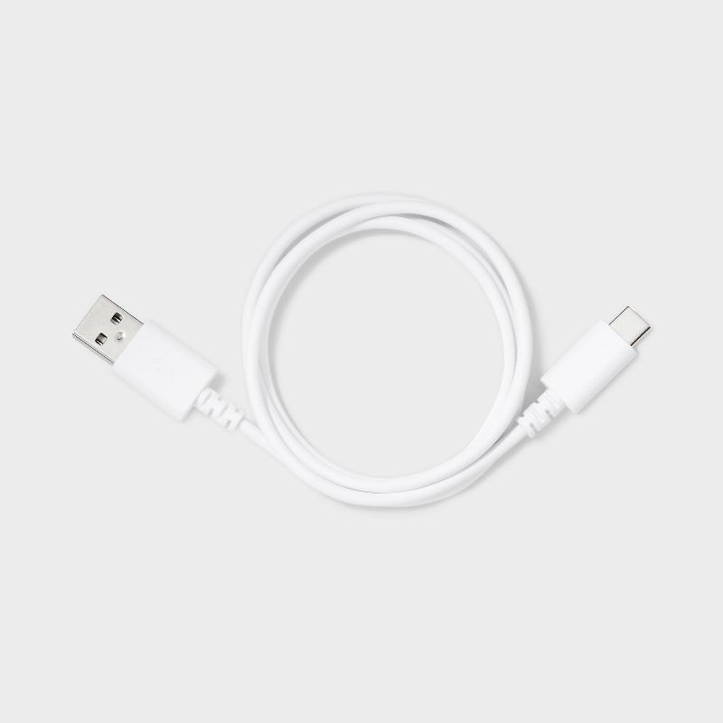 slide 2 of 3, 3' USB-A to USB-C Cable - dealworthy™ White, 1 ct