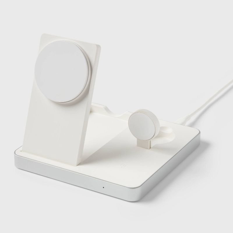 slide 1 of 4, 3 in 1 Charger for iPhone Watch and AirPods - heyday™ White, 1 ct