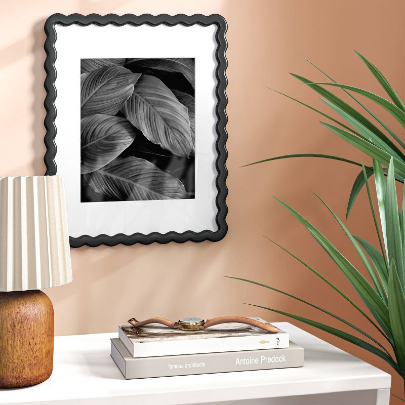 slide 2 of 4, 11"x14" Wavy Shape Picture Frame Black - Room Essentials™, 1 ct