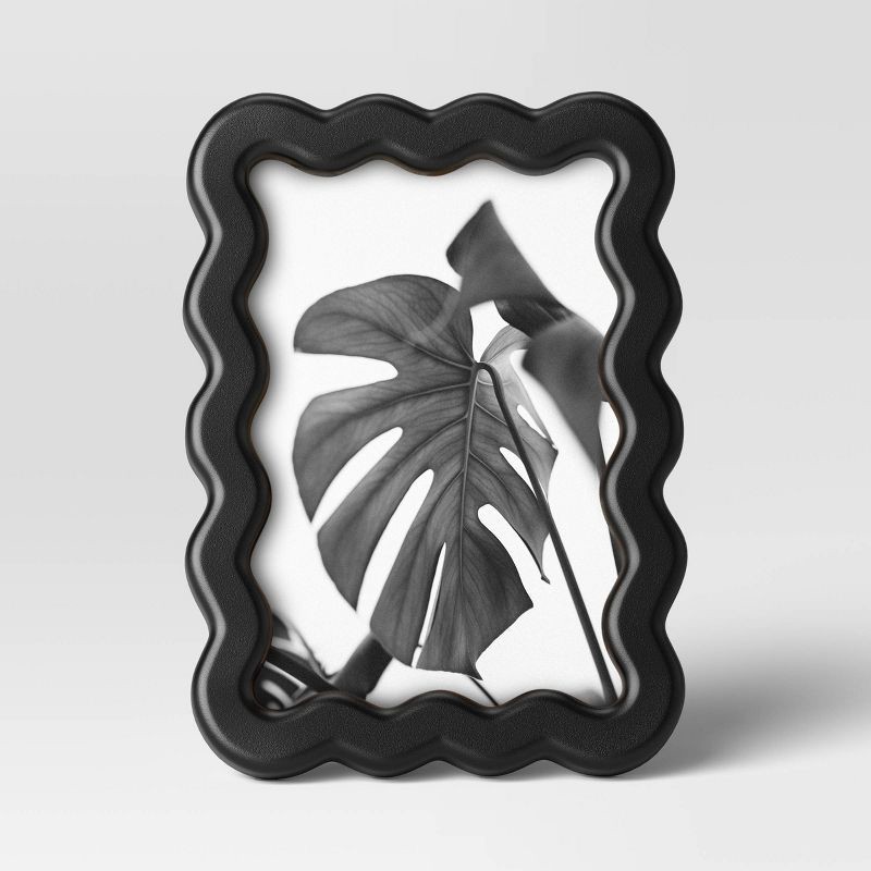 slide 3 of 4, 4"x6" Wavy Shape Picture Frame Black - Room Essentials™, 1 ct