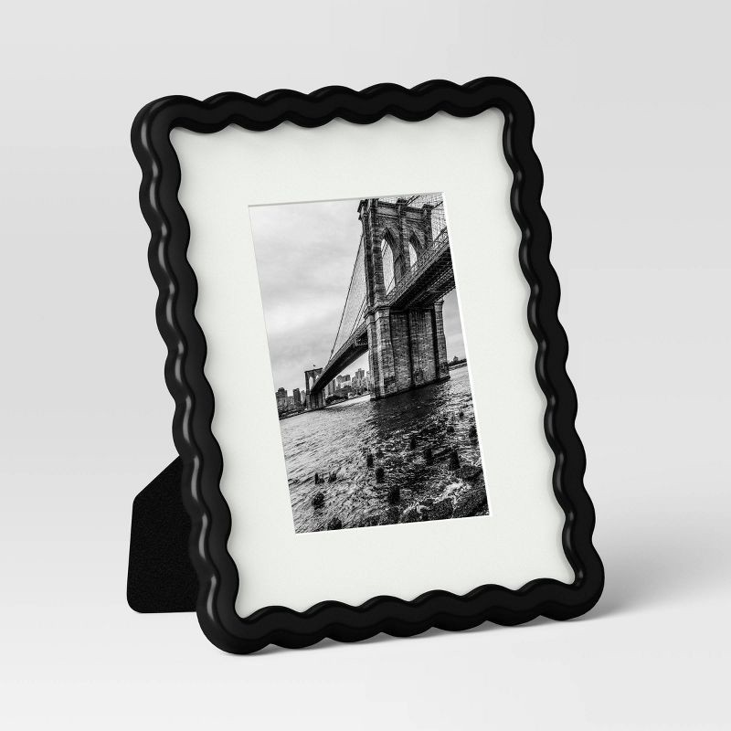 slide 1 of 4, 8"x10" Wavy Shape Picture Table Frame Black - Room Essentials™, 1 ct