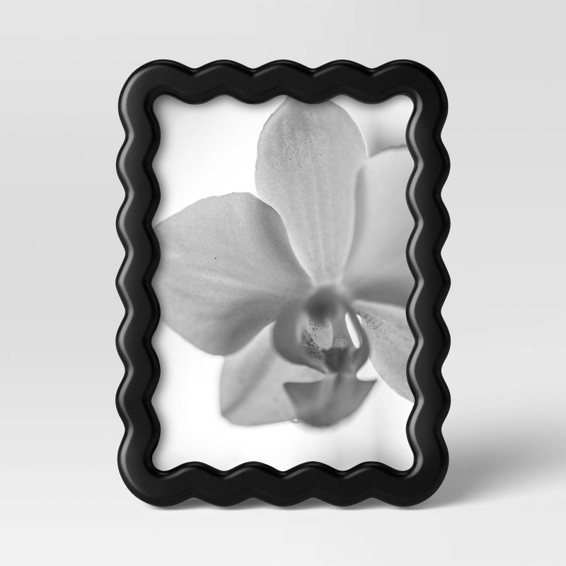 slide 3 of 4, 5"x7" Wavy Shape Picture Frame Black - Room Essentials™, 1 ct