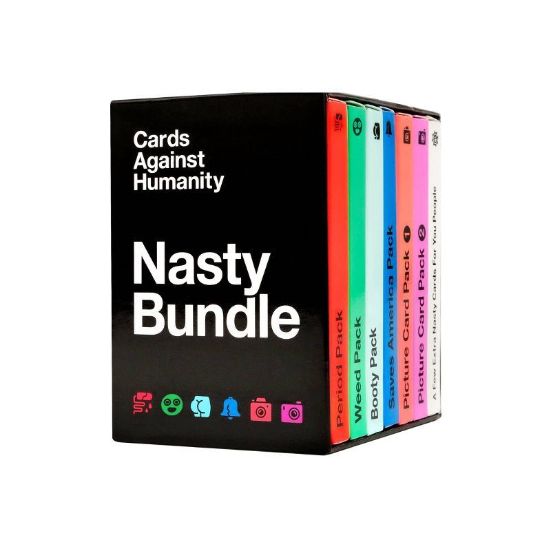 slide 1 of 5, Cards Against Humanity Nasty Bundle Game: Party Card Expansion for 4+ Players, Social Skill Focus, 30+ Min Play, 1 ct