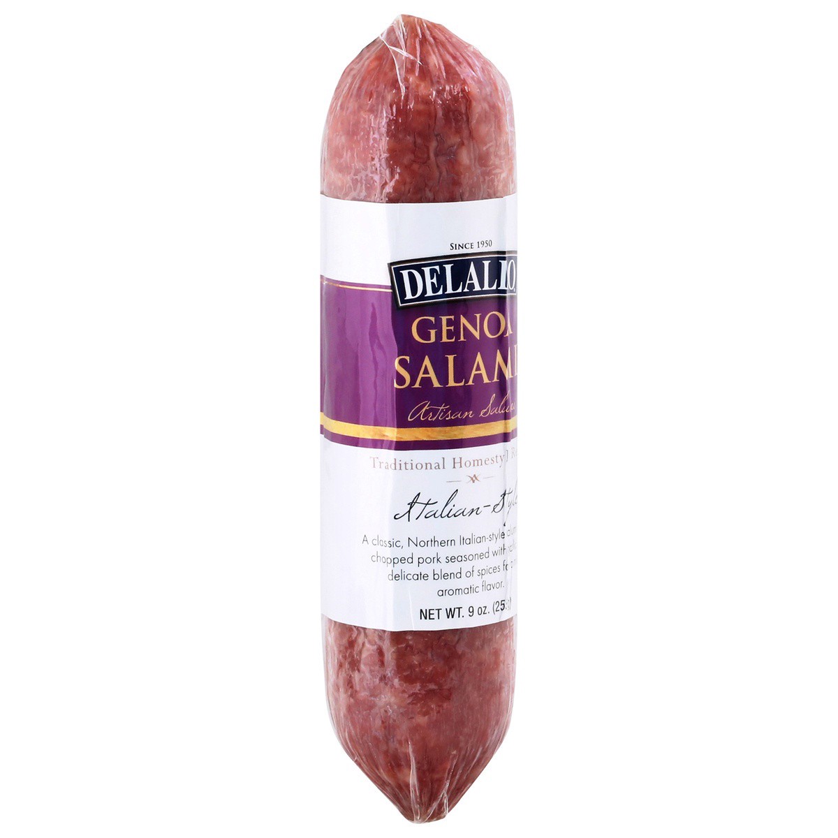 slide 5 of 9, DeLallo Uncured Genoa Salami, 9 oz