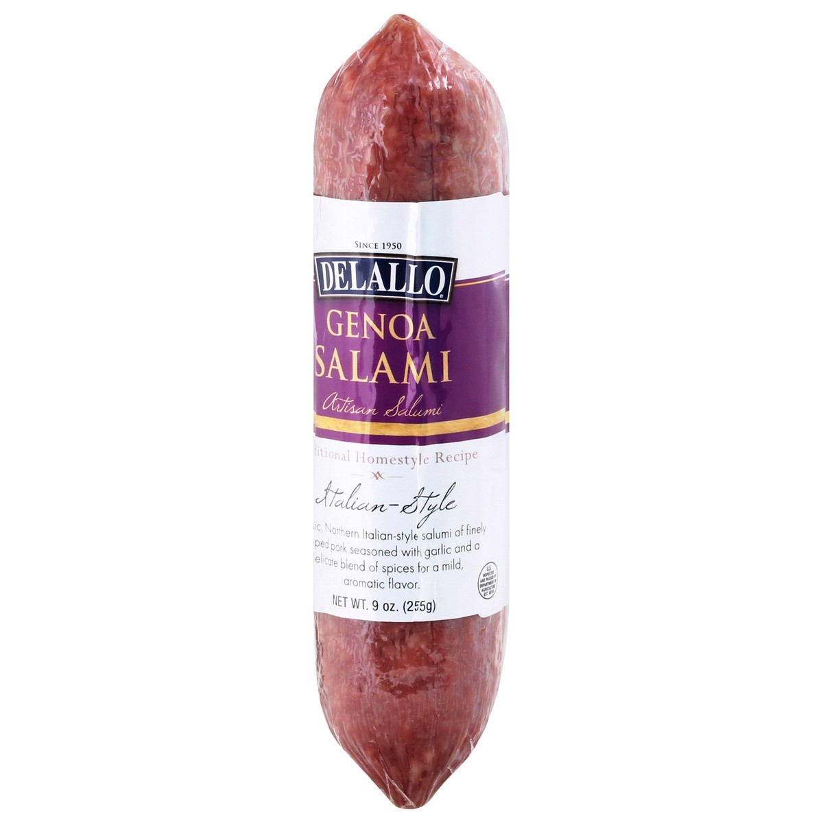 slide 9 of 9, DeLallo Uncured Genoa Salami, 9 oz