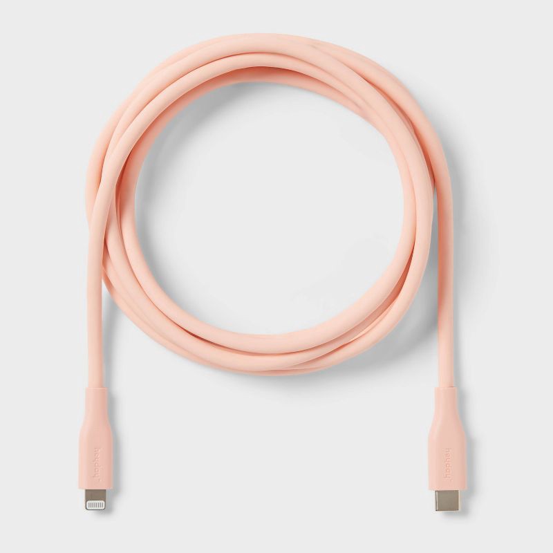 slide 3 of 3, 6' Lightning to USB-C 60W Silicone Cable - heyday™ Peach, 1 ct